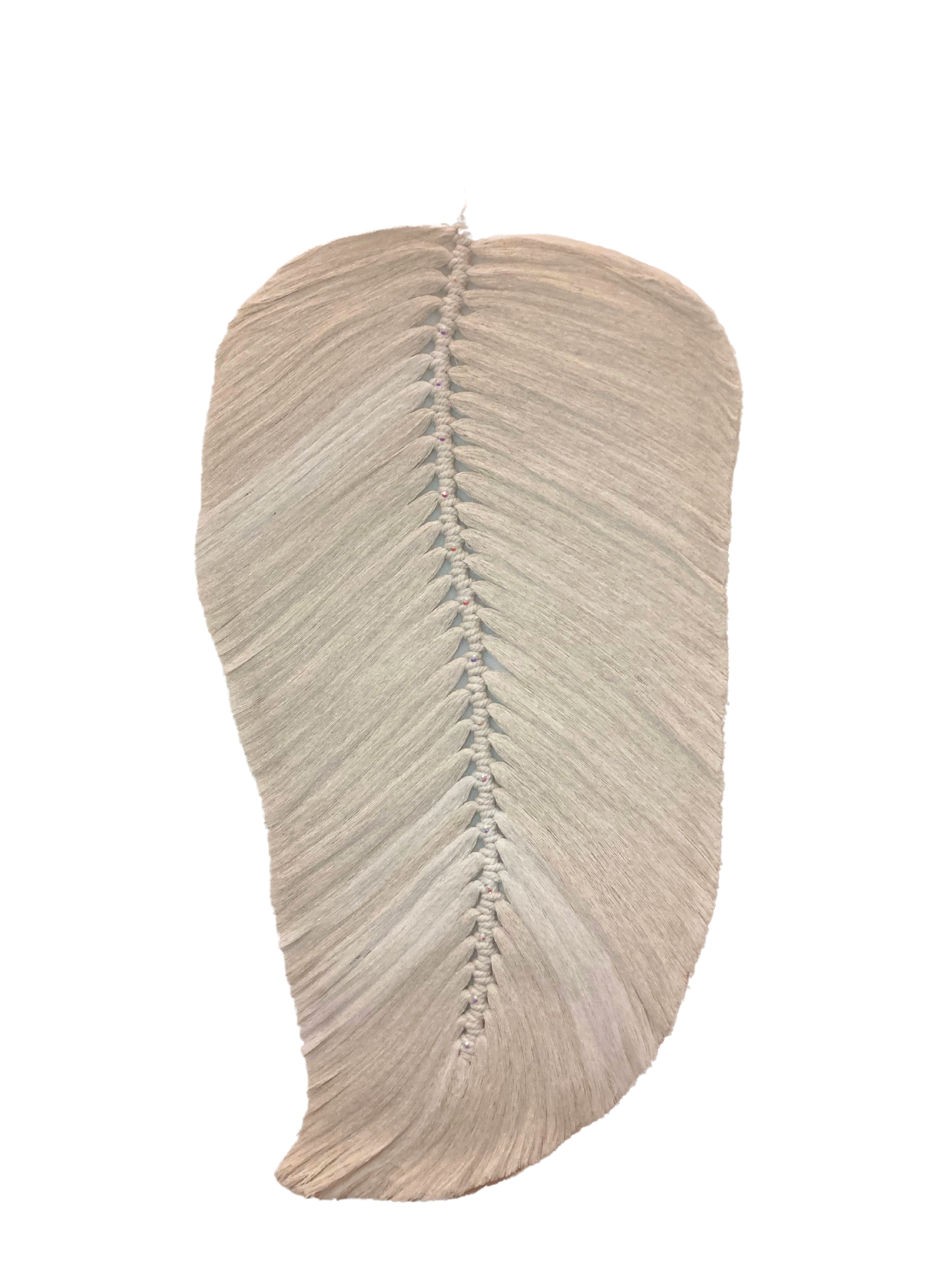 Amparo Castillo - Wall hanging of large leaf, natural white