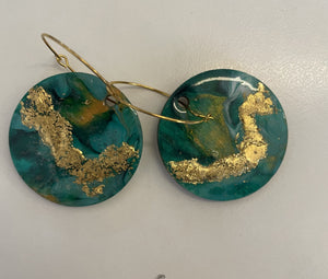 Deidre Wilkins - Earrings [Green and Gold 2]