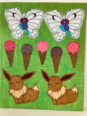Butterfree and Eevee Pokémon
