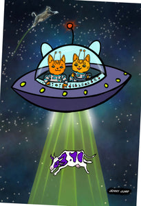 Jenny Jump - Space cats beam up Daisy the Cow