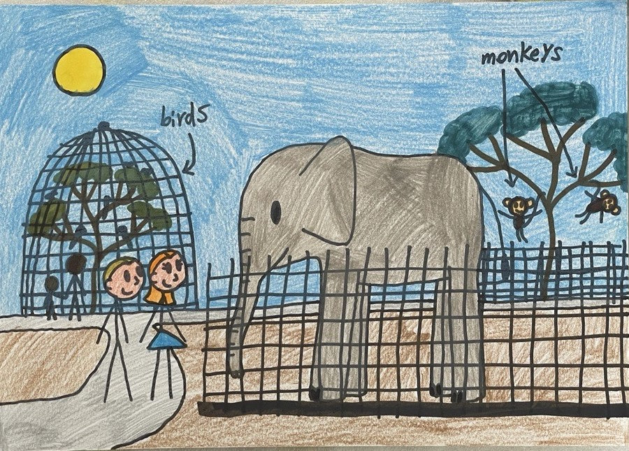 Marcus Nunn - Lucy and Marcus going to the zoo (elephant enclosure)