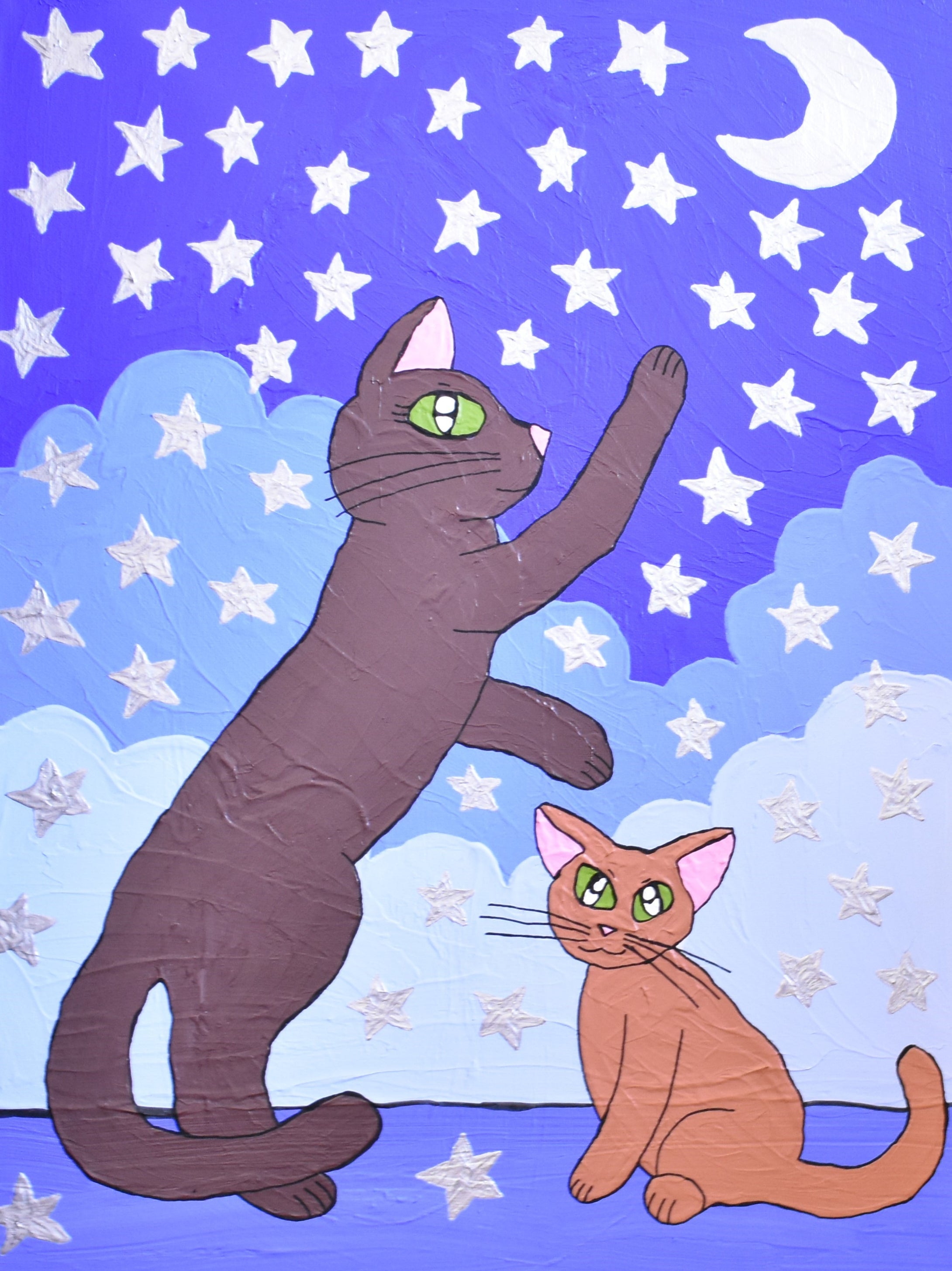 Alex Crombie - Cat + Kitten Catching Stars