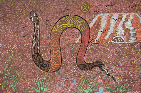 Michael O'Hagan - Rainbow Serpent Going Through the Land While Spirits of Sky and Land are Watching Him